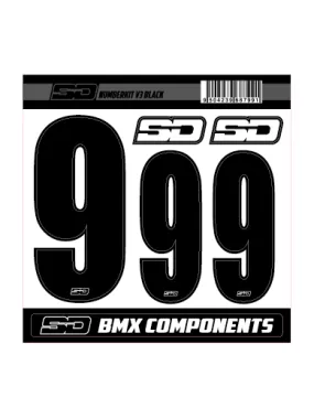SD Front + 2 Side Plate Number Kit V3 Black